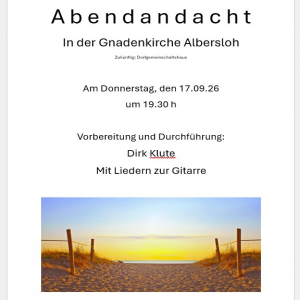 Abendandacht in der Gnadenkirche
