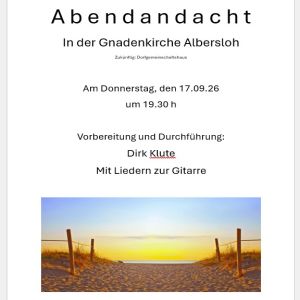 Abendandacht in der Gnadenkirche